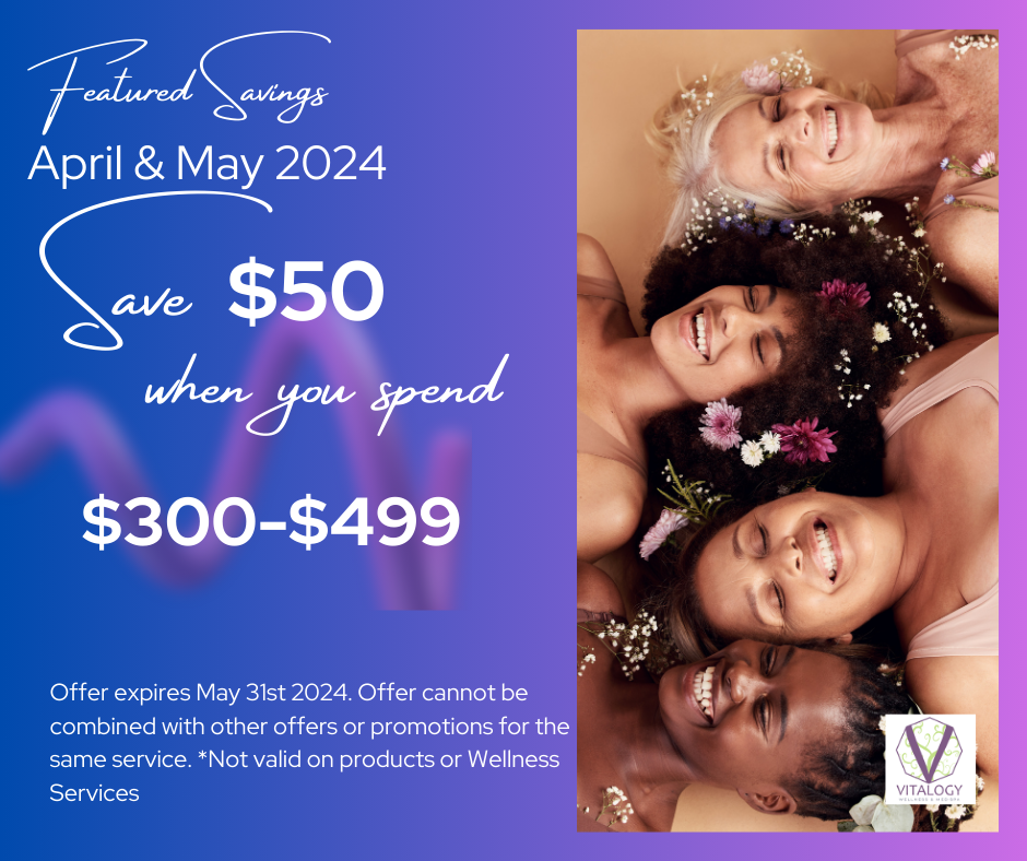 April and May Specials - Save $50 when you spend $300 -$499