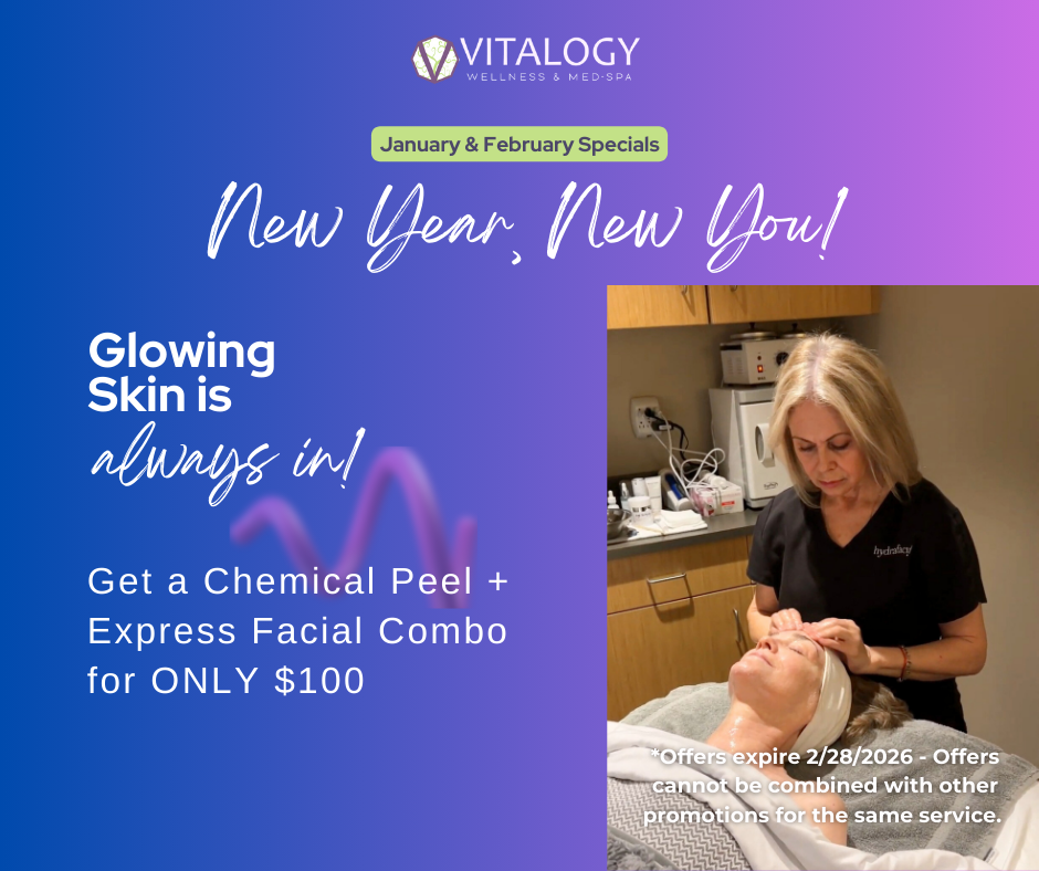 Chemical peel facial treatment at Vitalogy Wellness and Med-Spa in Homewood Alabama