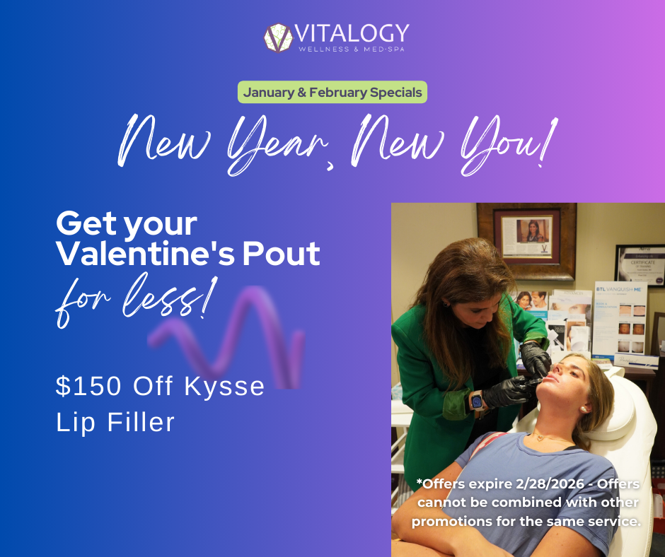 Kysse lip filler treatment at Vitalogy Wellness and Med-Spa, Homewood Alabama
